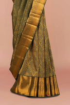 Green gold dual tone silk sarees