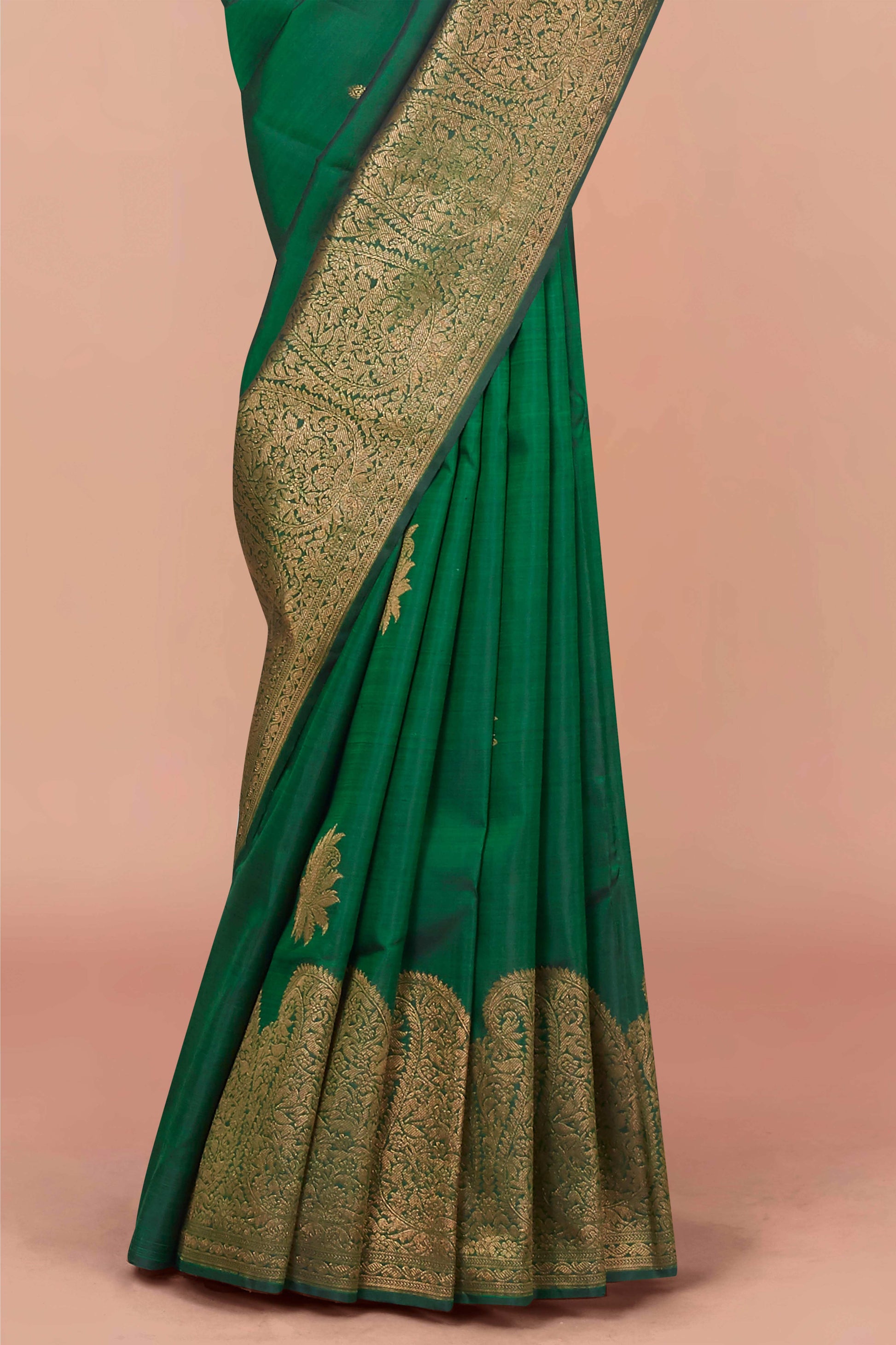 Green gold zari silk sarees
