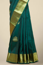 Green gold zari silks saree
