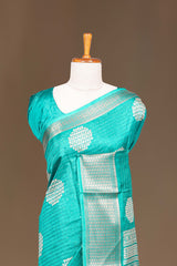 Green jacquard border silk saree