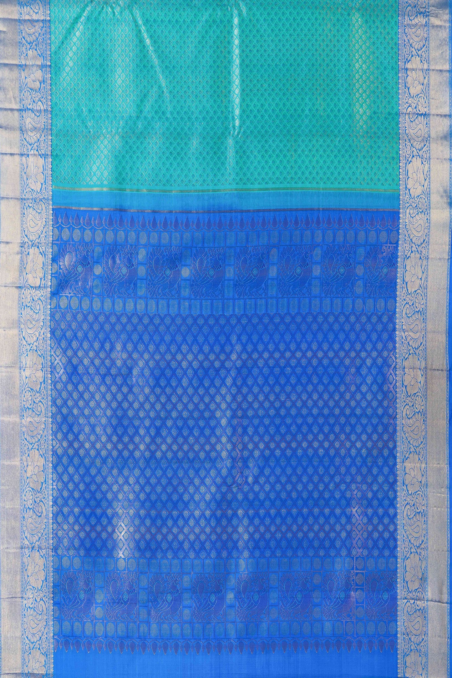Green jacquard silk