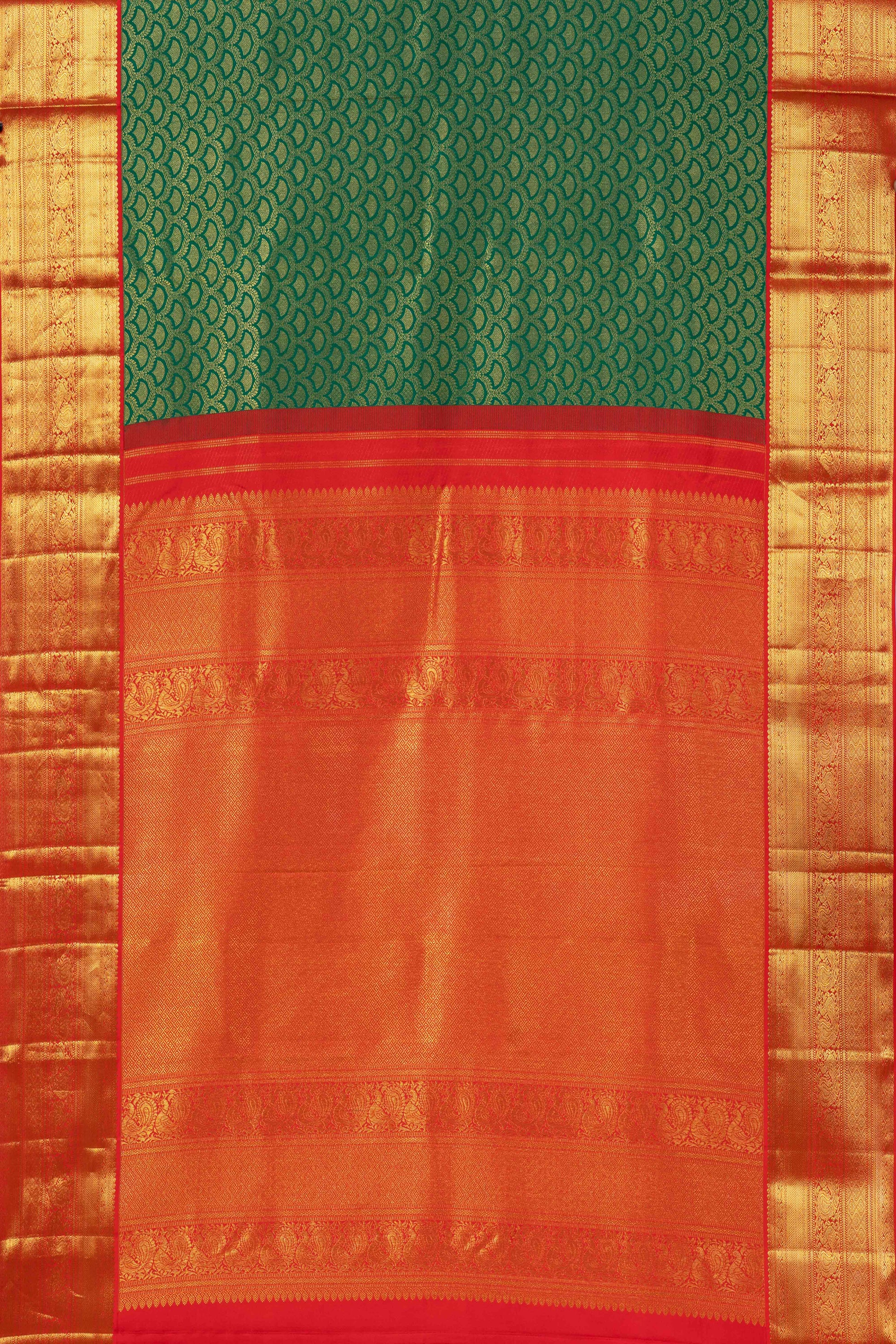 Green jacquard silk saree