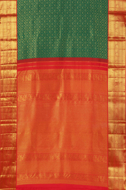Green jacquard silk saree