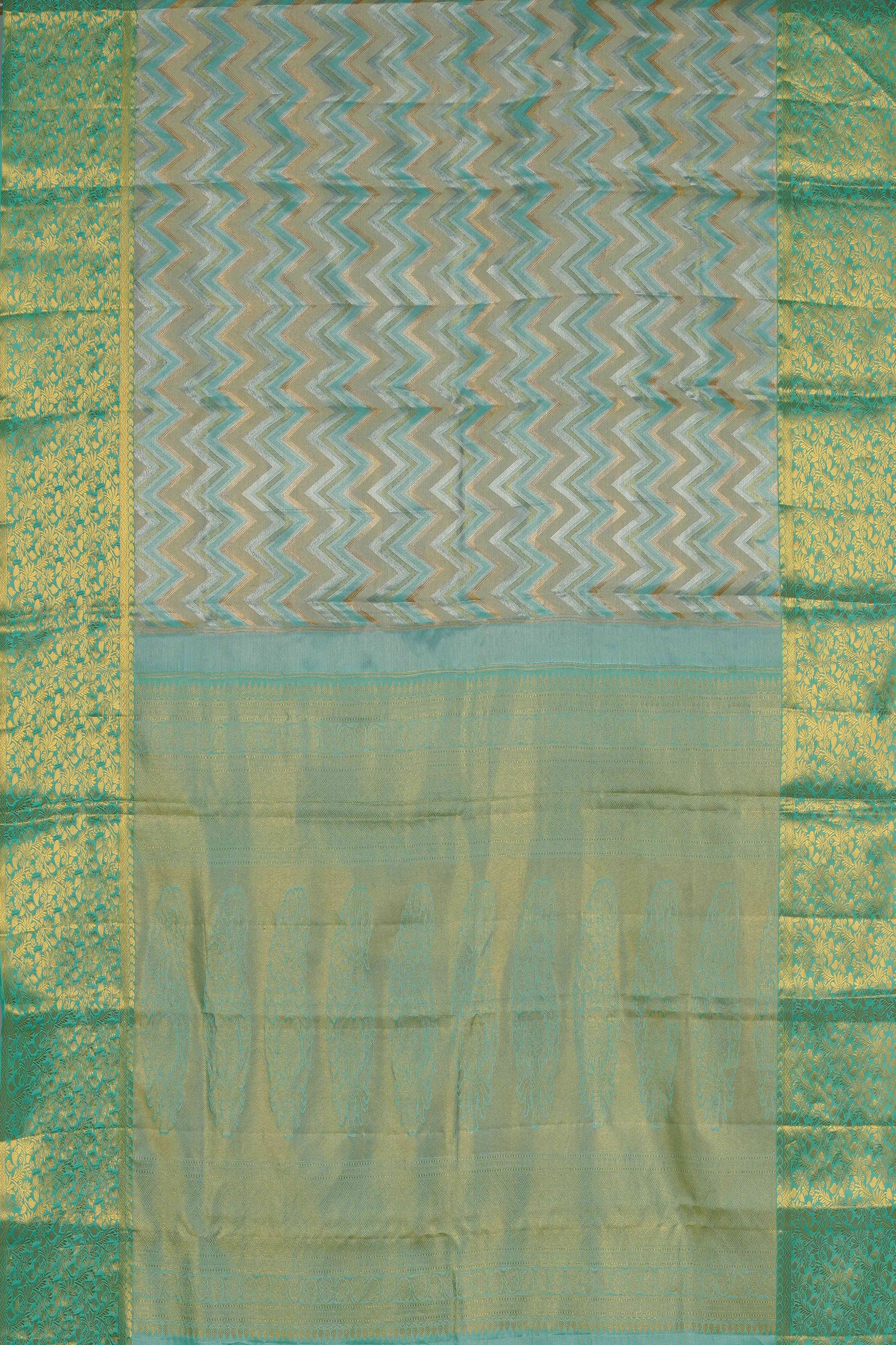 Green jacquard silks saree