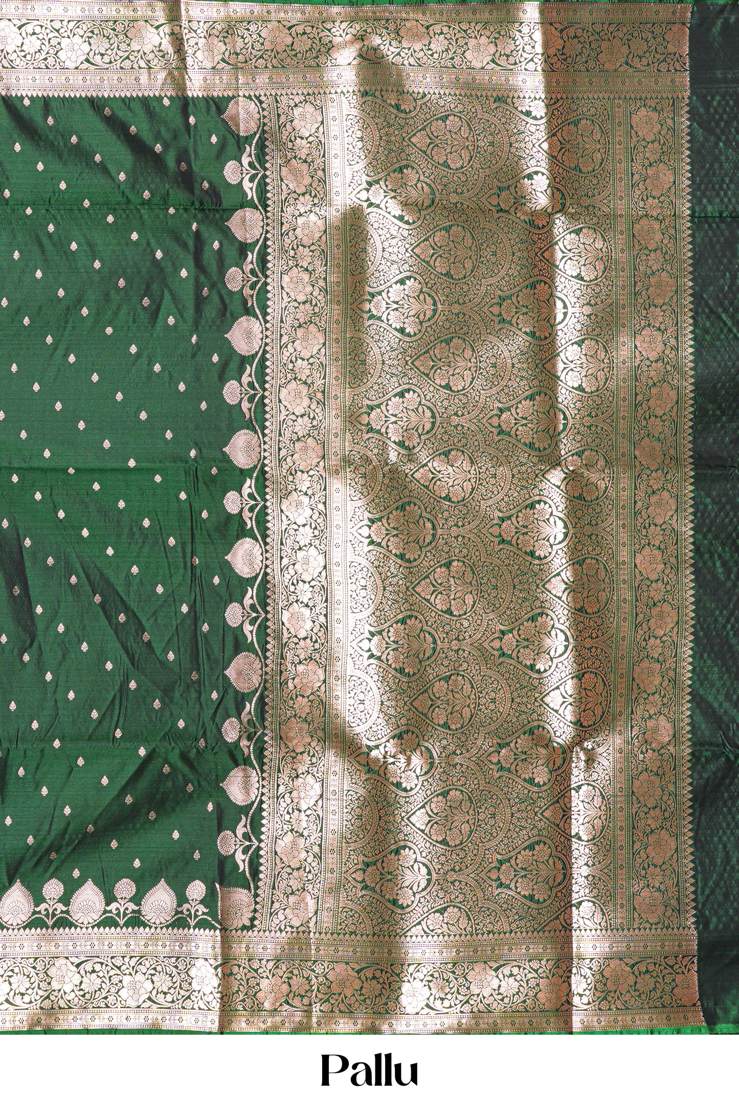 Green kathan silk floral weave saree