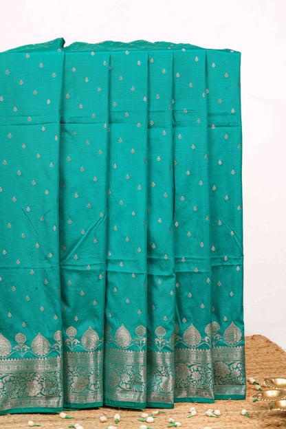 Green kathan silk zari butta saree
