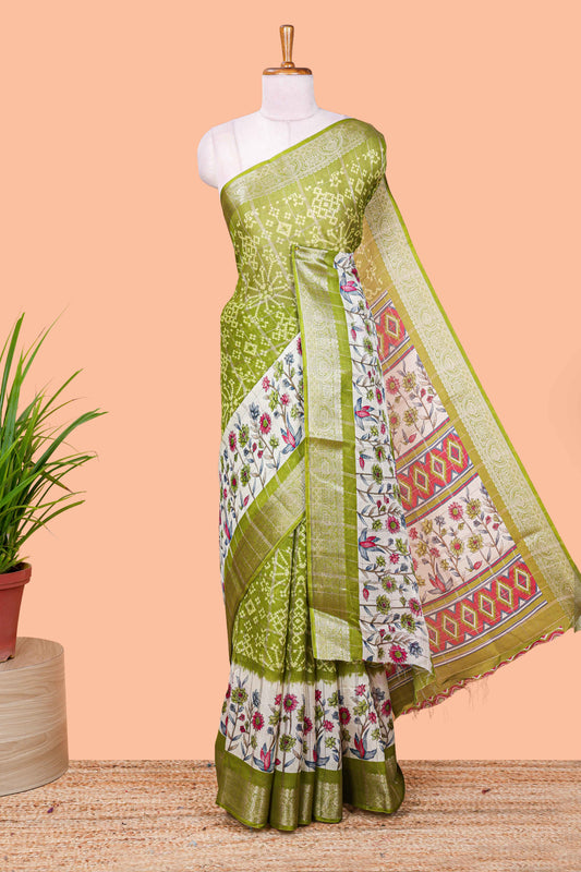 Green lightweight georgette fabric