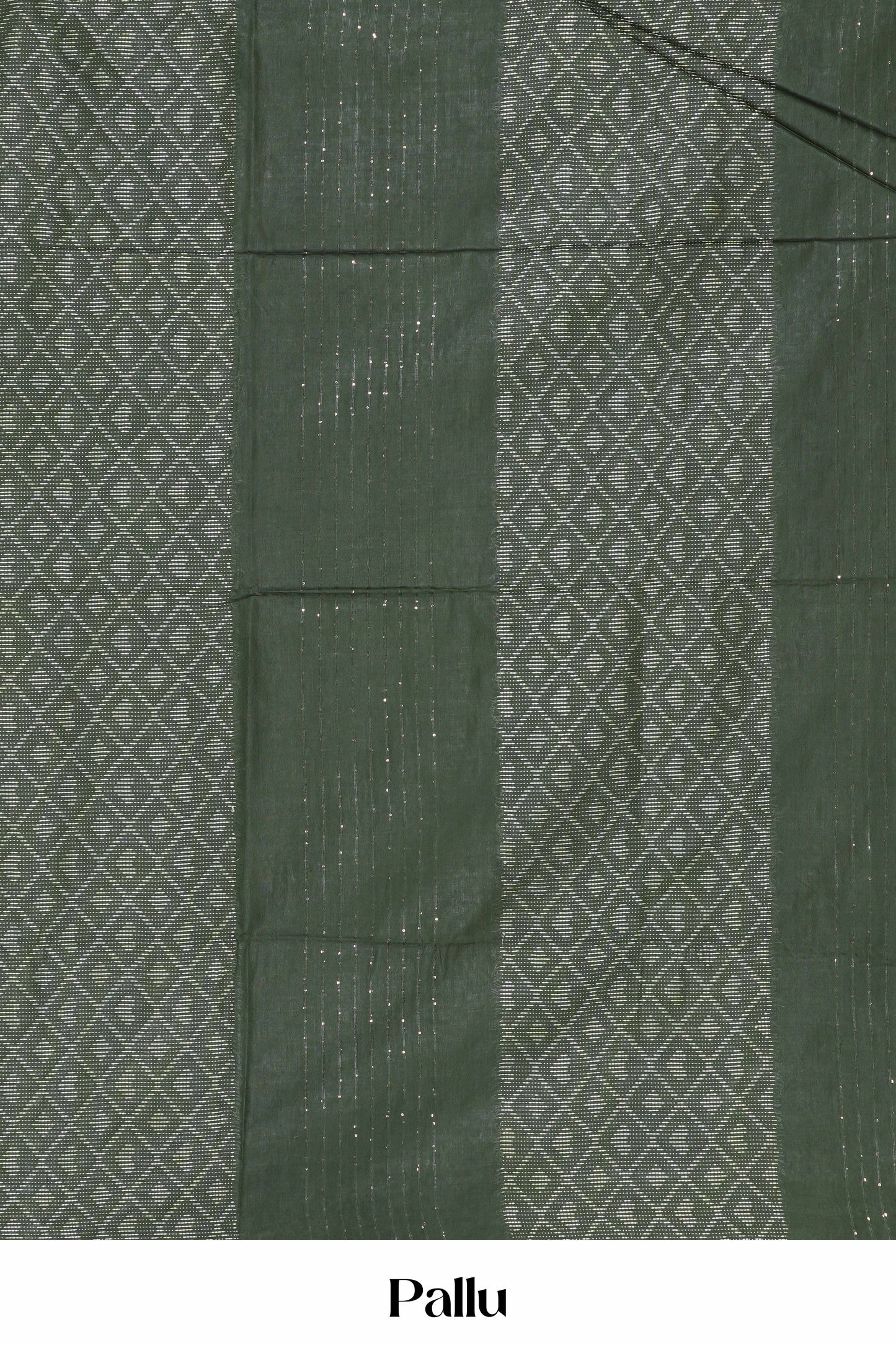  Green linen with thread stripes 