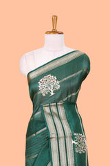 Green moss chiffon butta saree