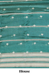 Green moss chiffon festive saree