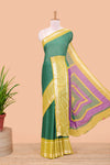 Green moss chiffon zari saree