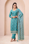 Green munga silk dress material