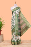 Green printed dola saree