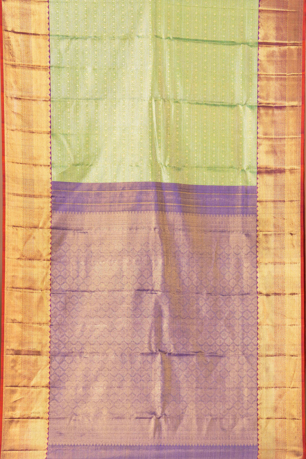 Green rust edge saree
