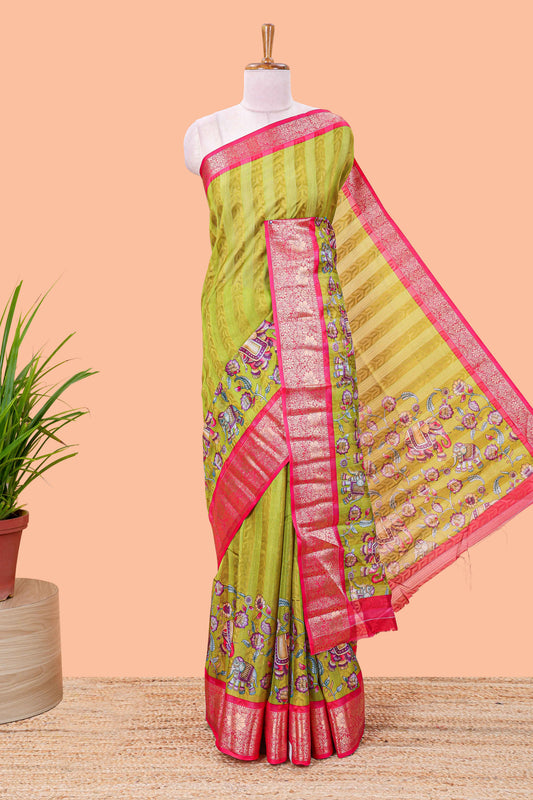 Green sheer georgette texture