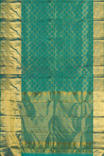 Green silk sarees with zari border