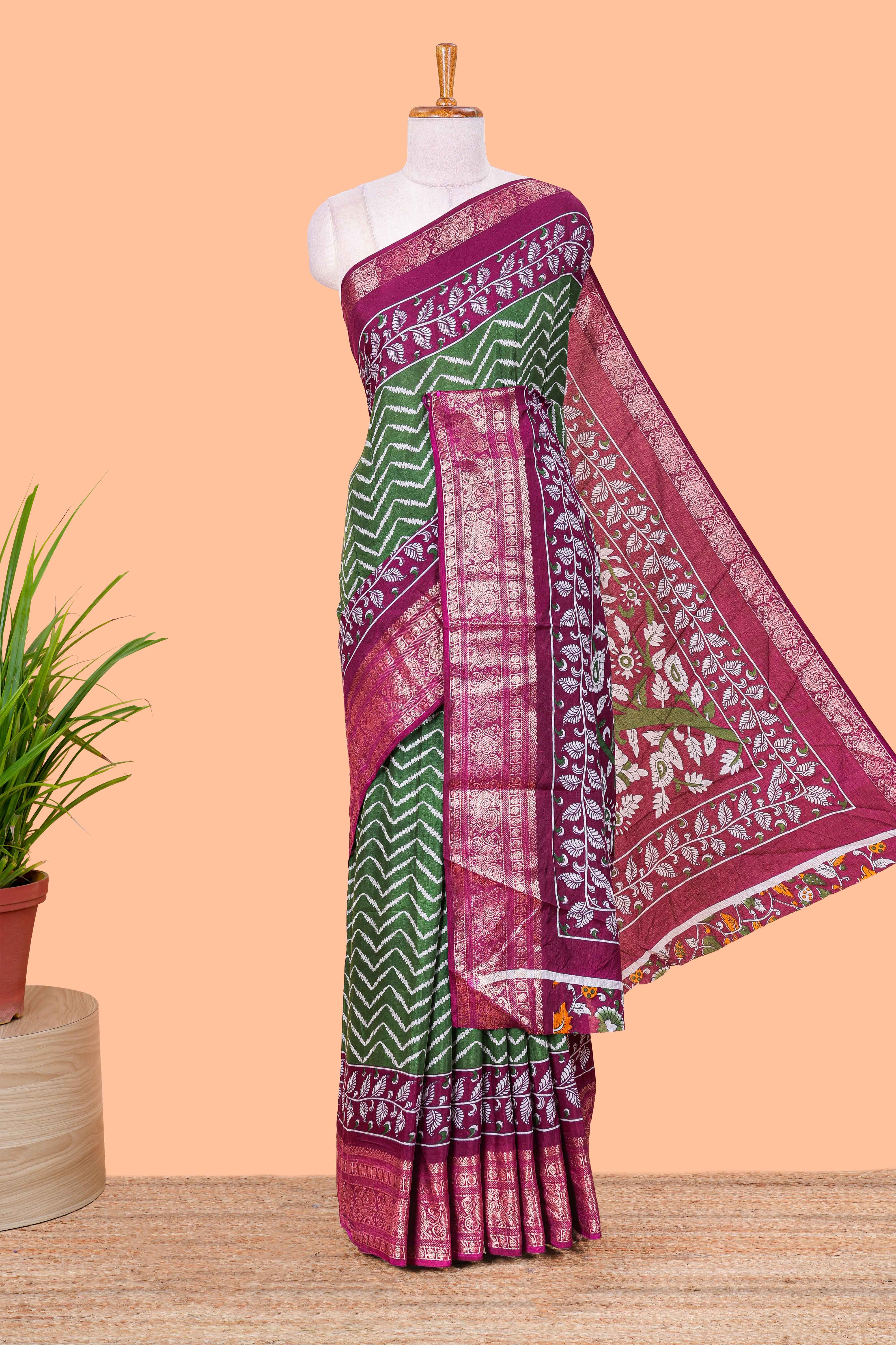 Green silk tussar texture