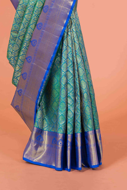 Green silks sarees with zari border
