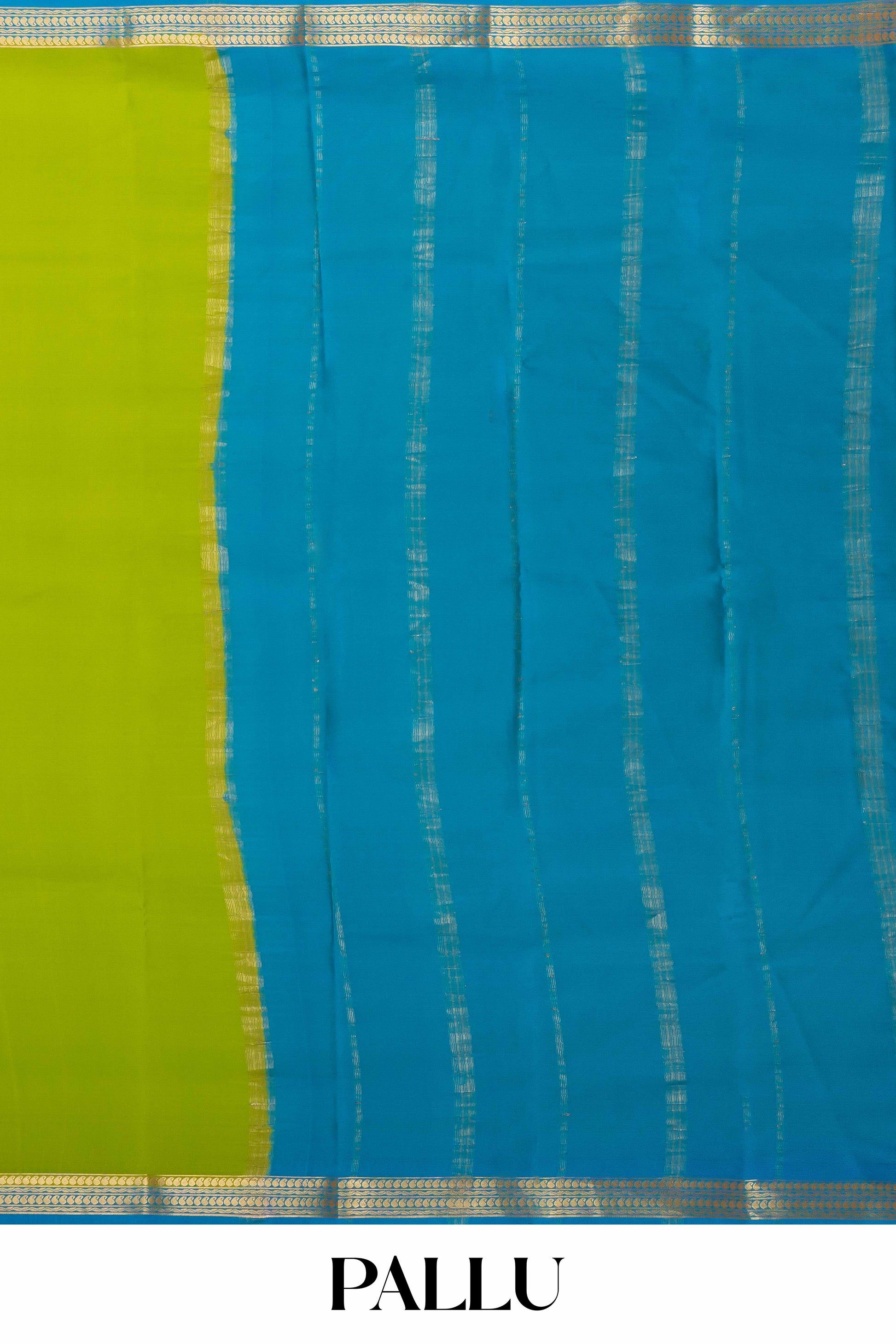 Green silver zari saree