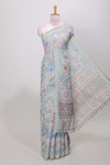 Green soft linen cotton saree