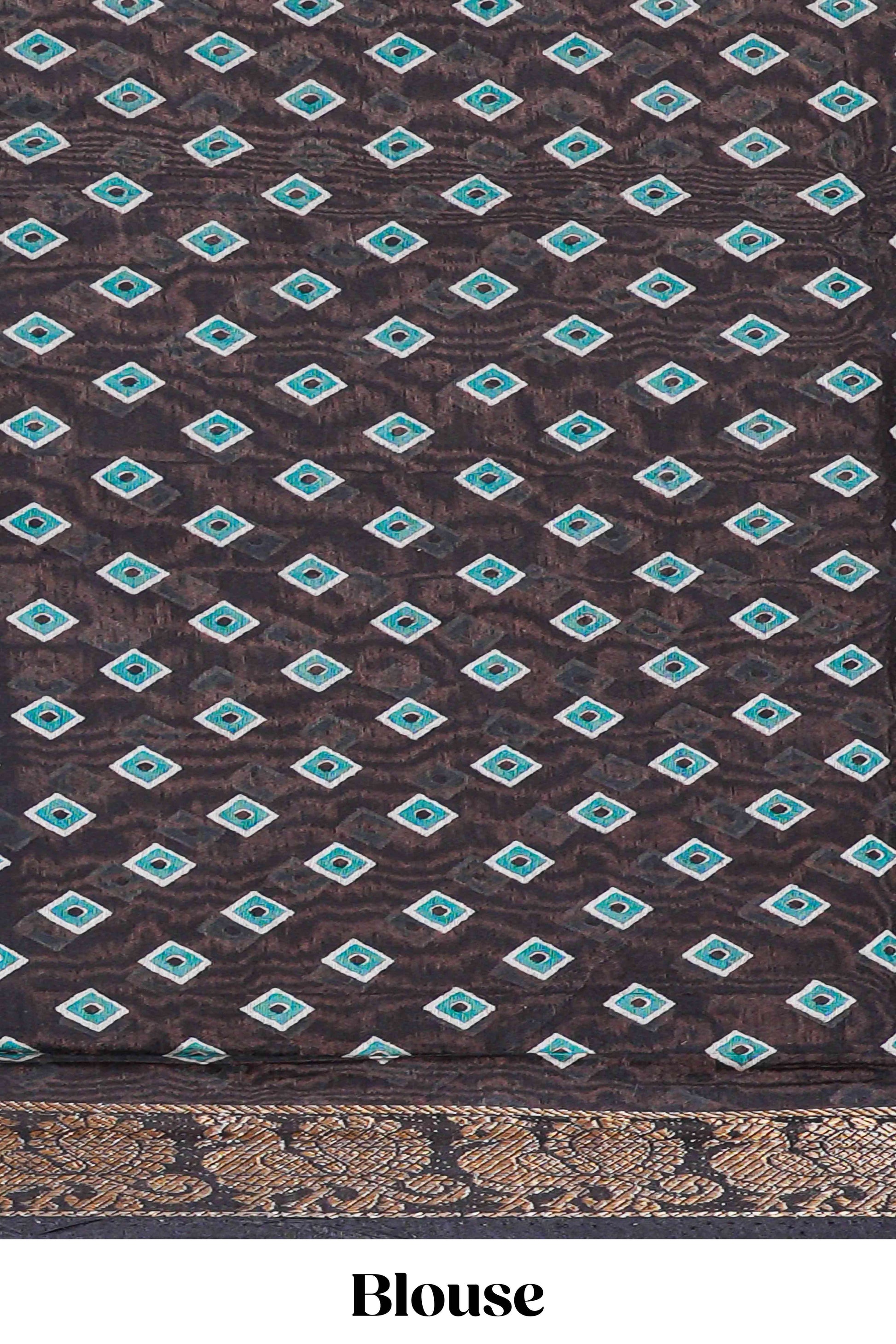 Green traditional chanderi saree kalamkari motifs