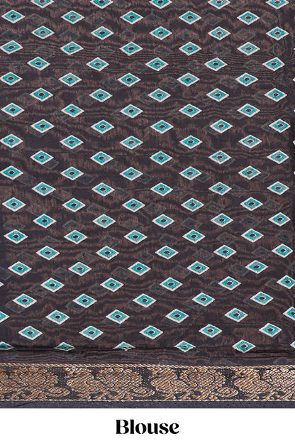 Green traditional chanderi saree kalamkari motifs