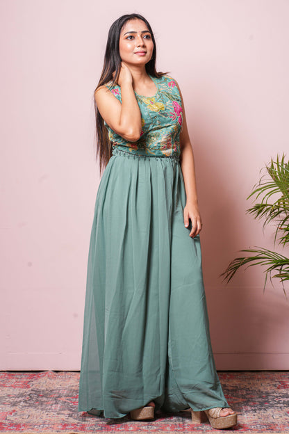 Green traditional salwar suit