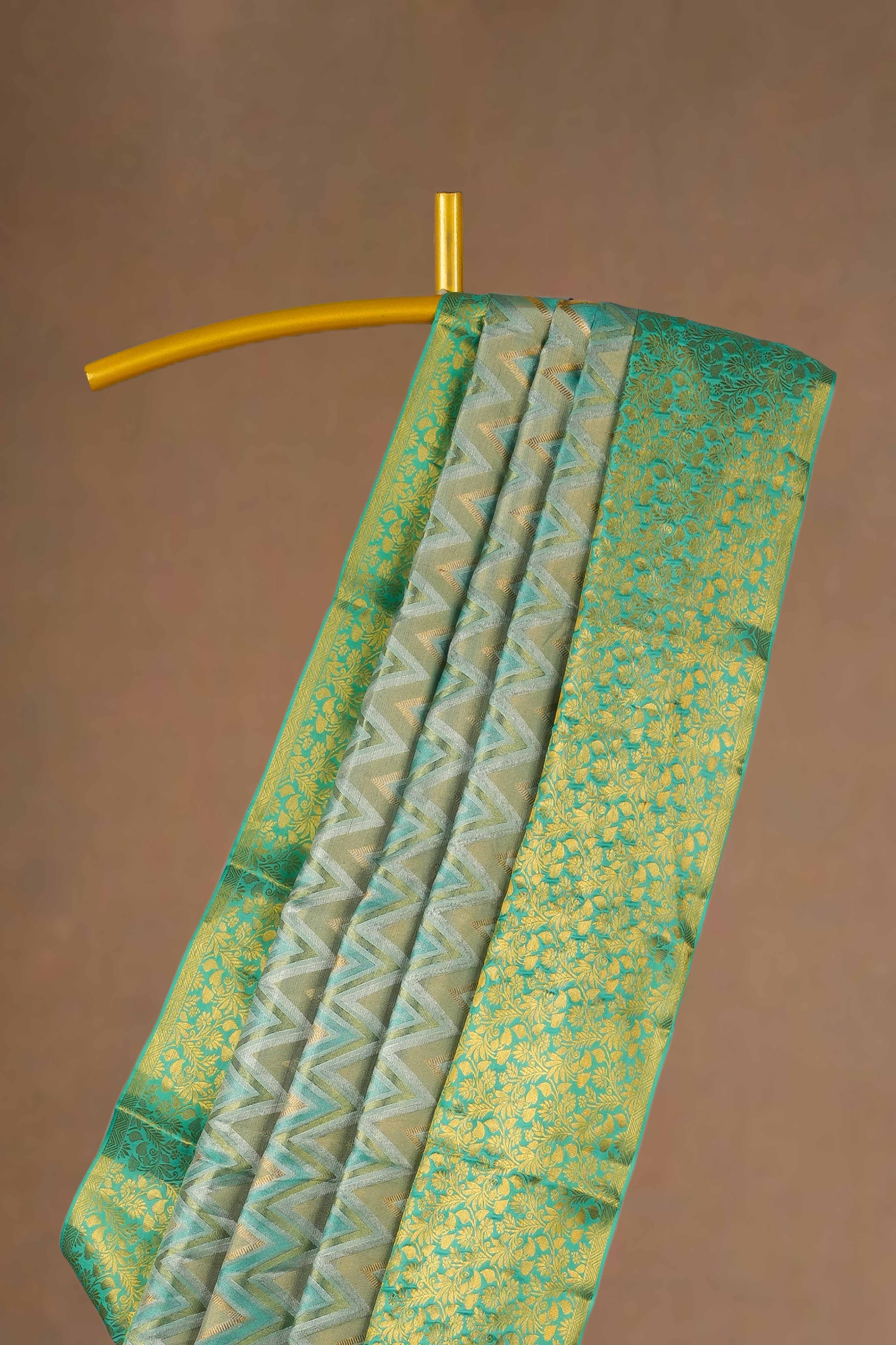Green traditional silk saree