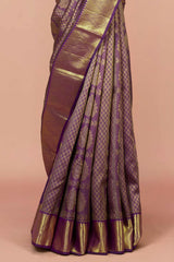 Green traditional silk saree zari border