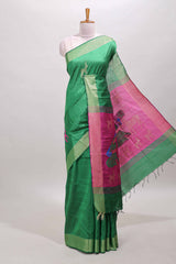 Green tussar silk 