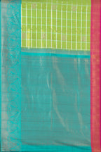 Green yellow pallu saree