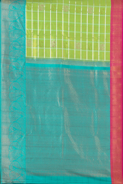 Green yellow pallu saree