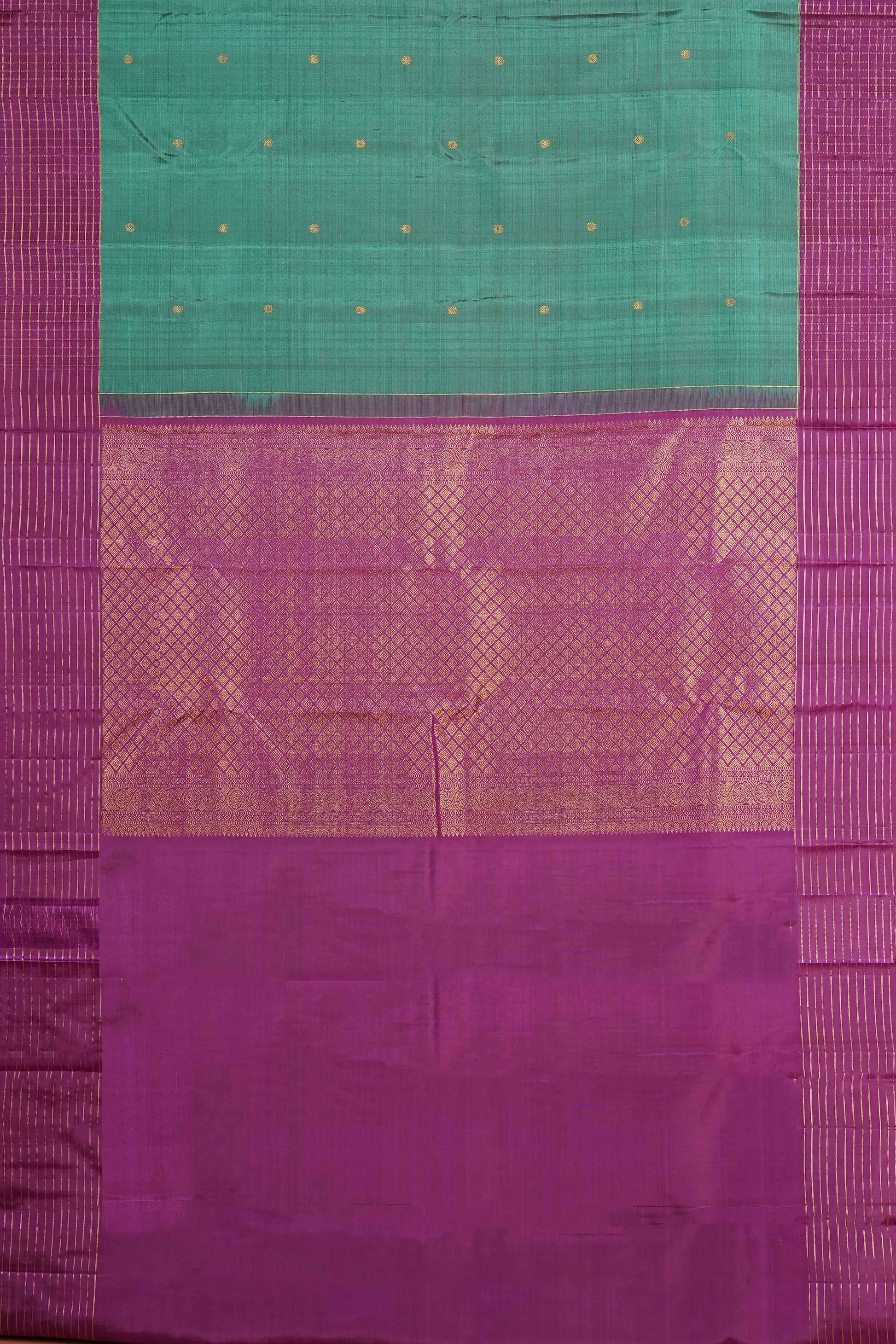 Green zari butta designer silk saree
