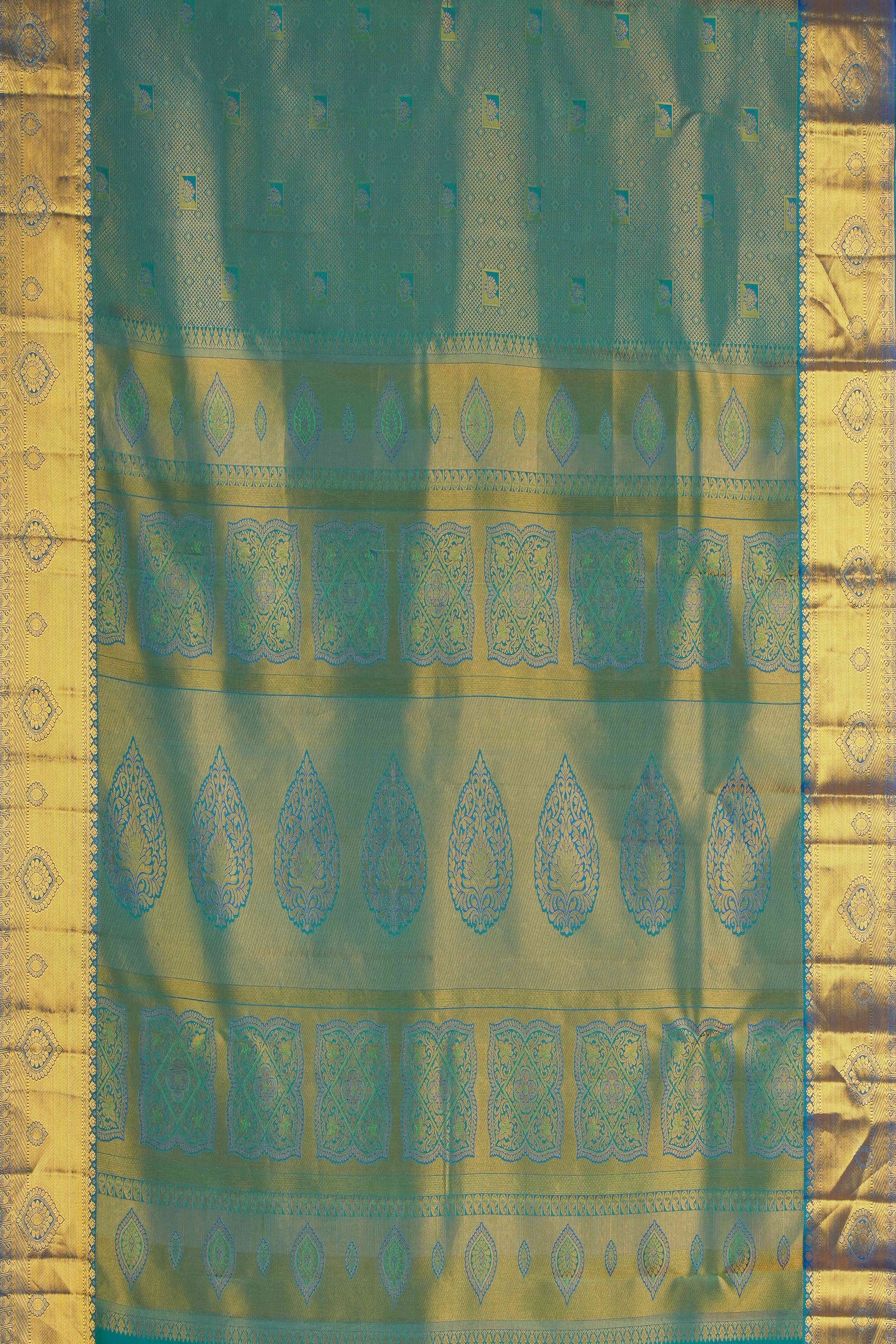 Green zari woven silk sarees
