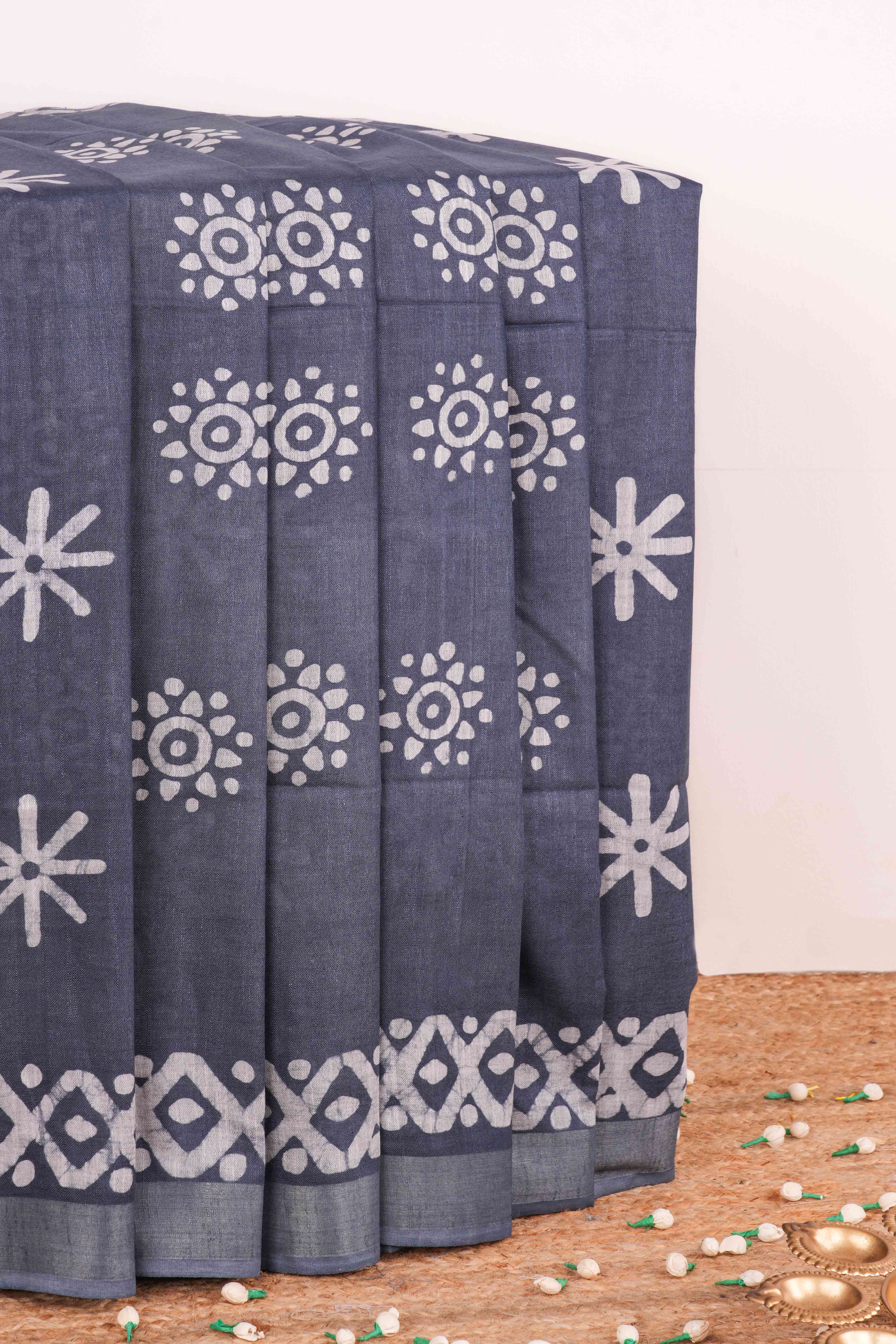 Grey Semi Tussar Sarees