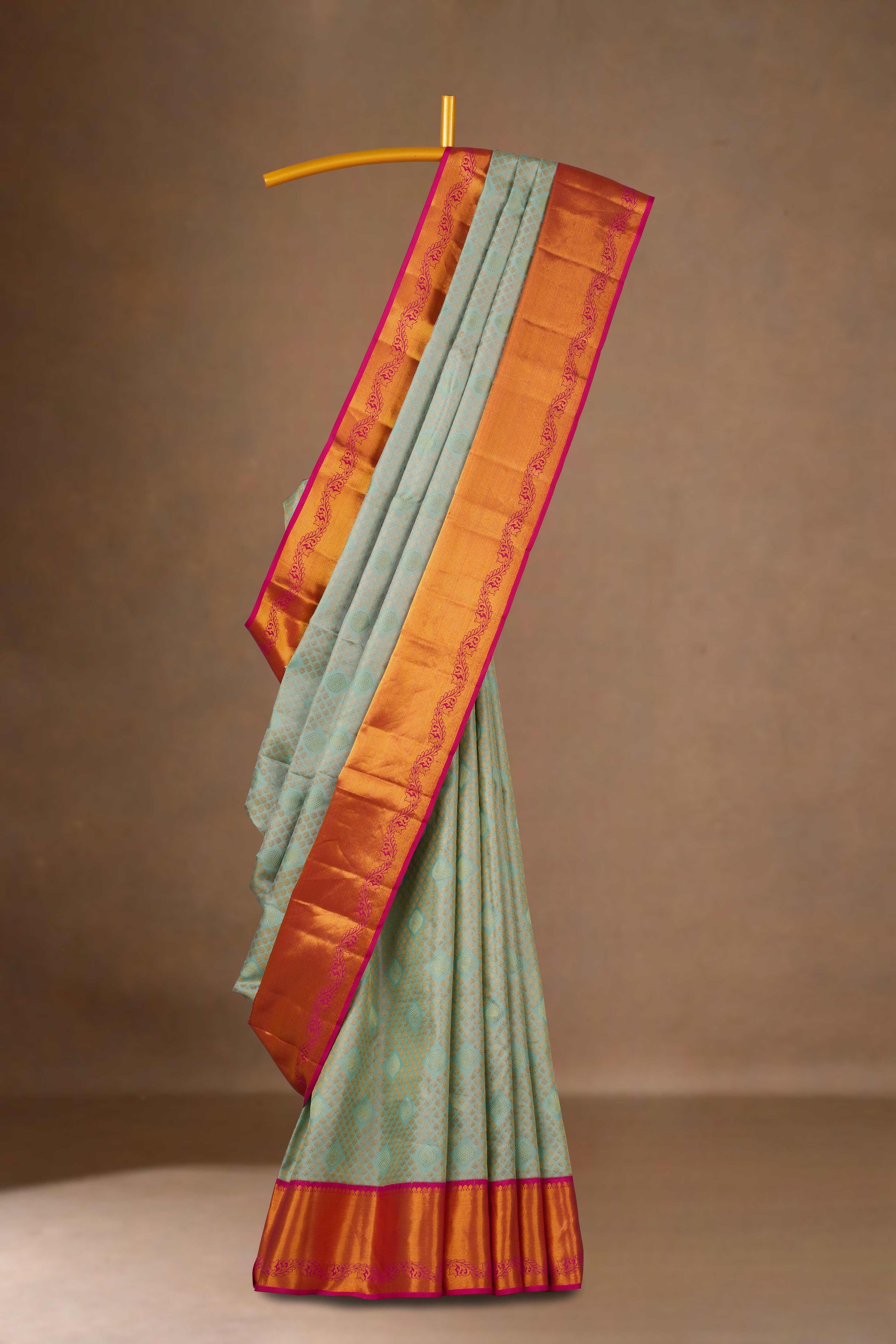 Grey bridal pattu silk saree