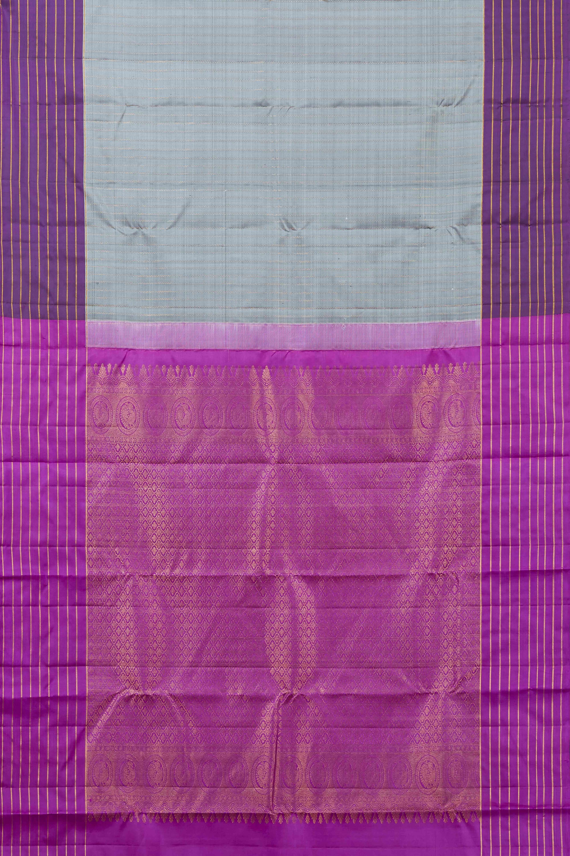 Grey bridal silk saree