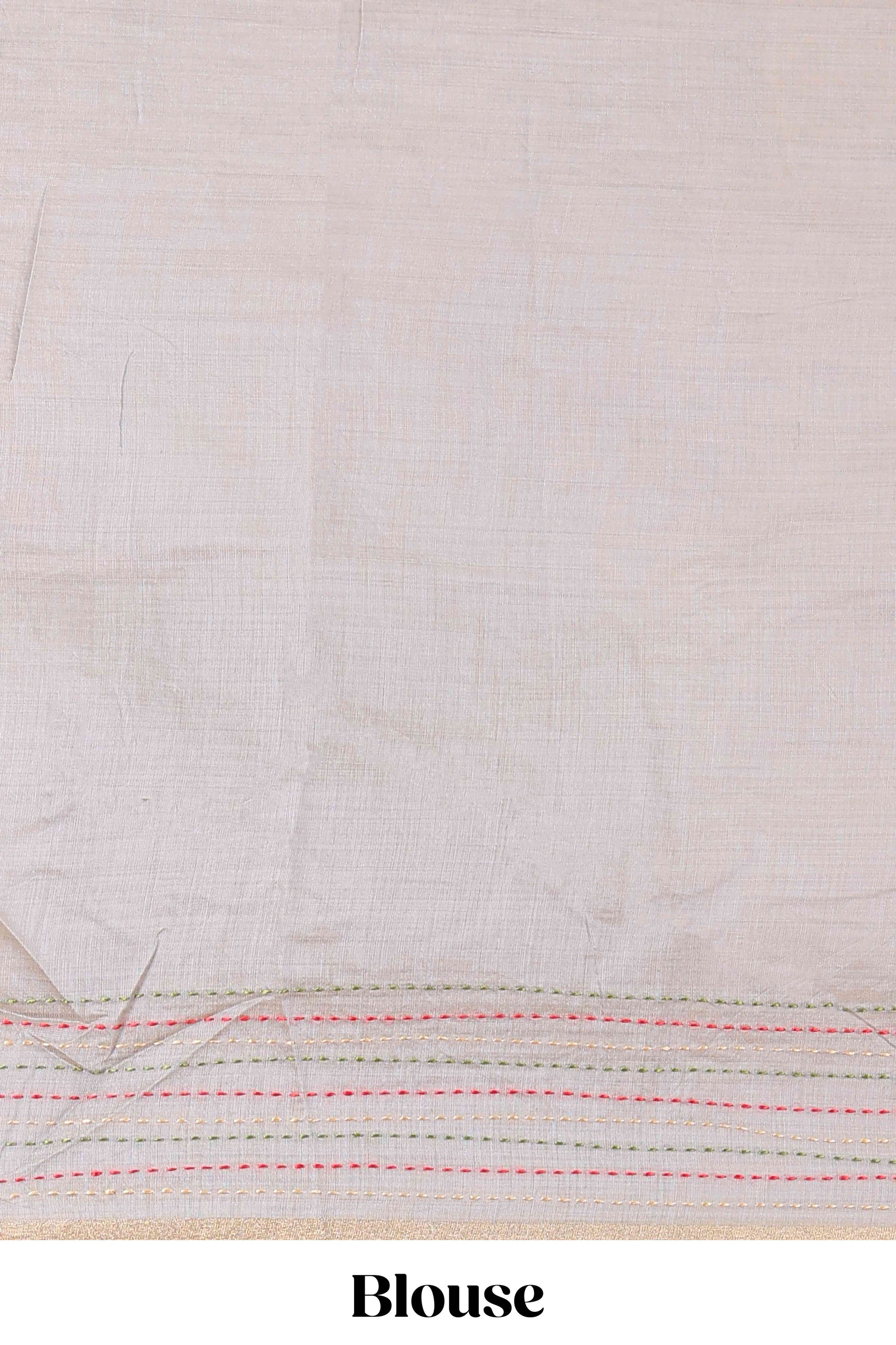 Grey casual chanderi cotton saree
