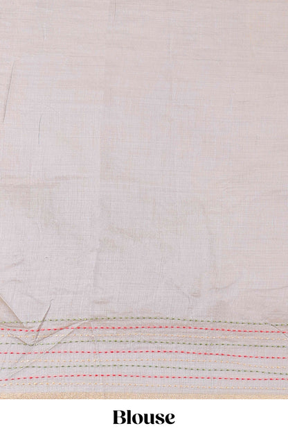Grey casual chanderi cotton saree