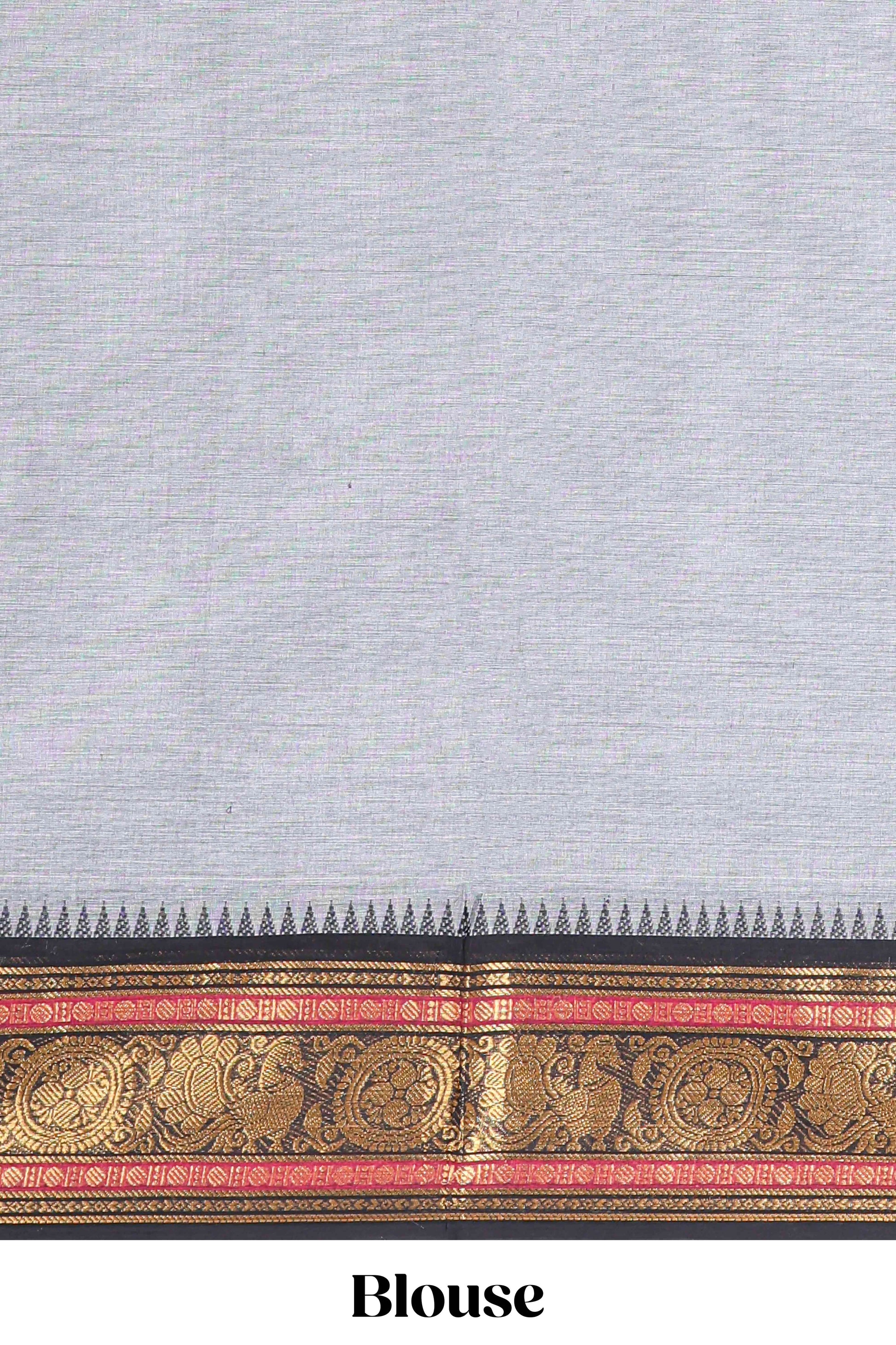  Grey casual chettinad cotton saree