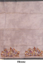 Grey casual linen saree