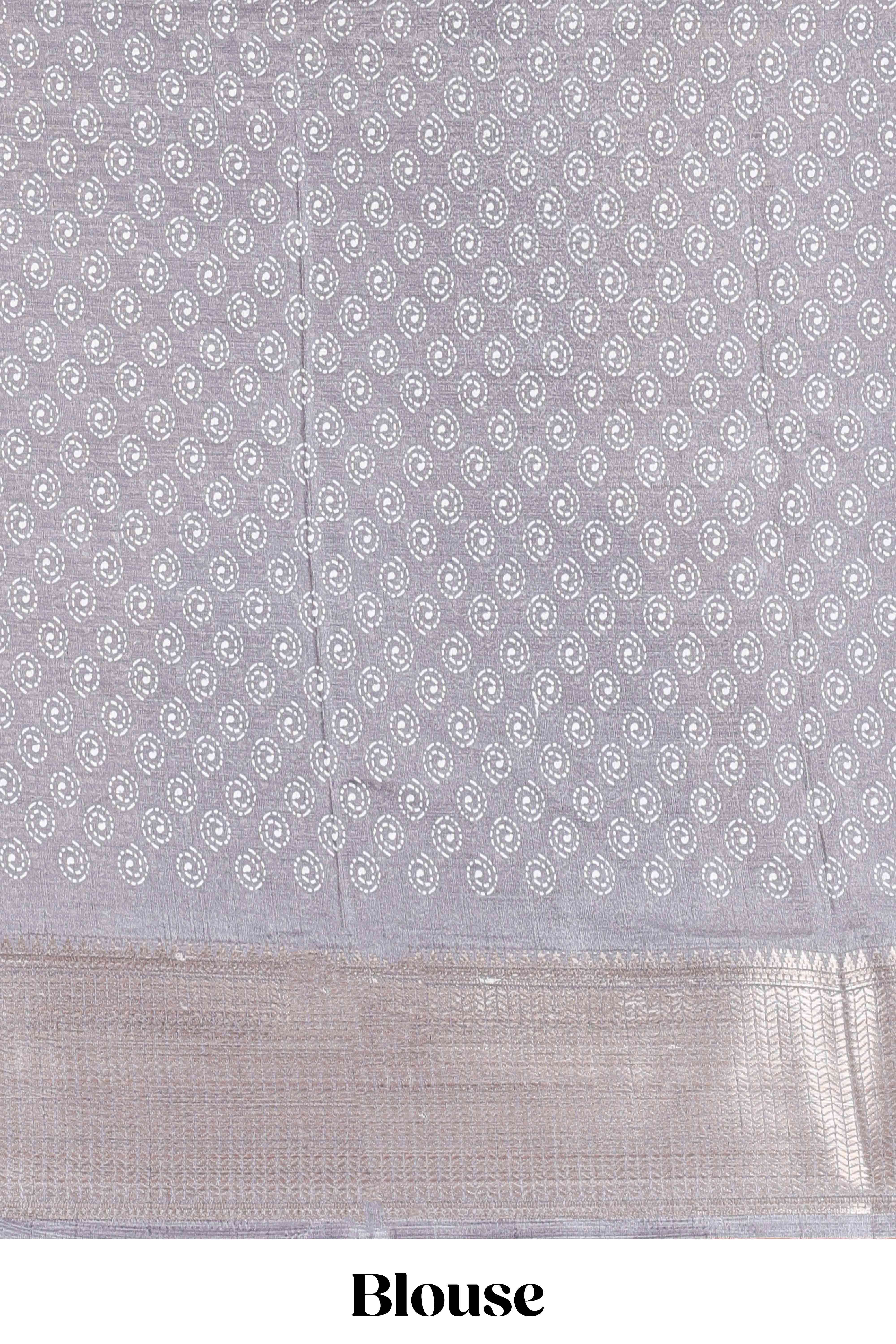 Grey color semi dola festive saree