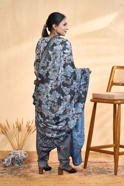 Grey cotton designer salwar set