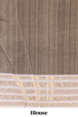 Grey dola silk traditional saree