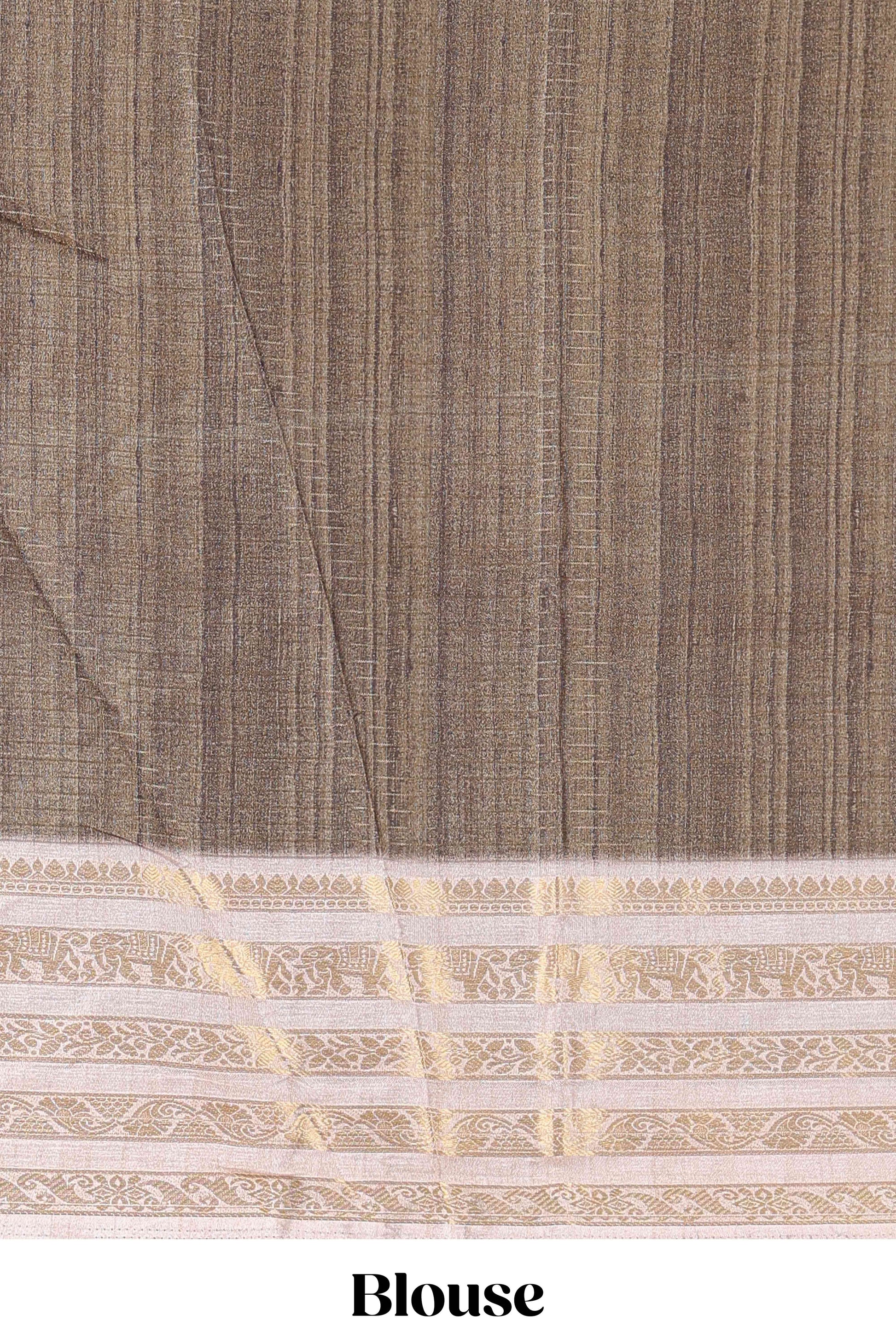 Grey dola silk traditional saree