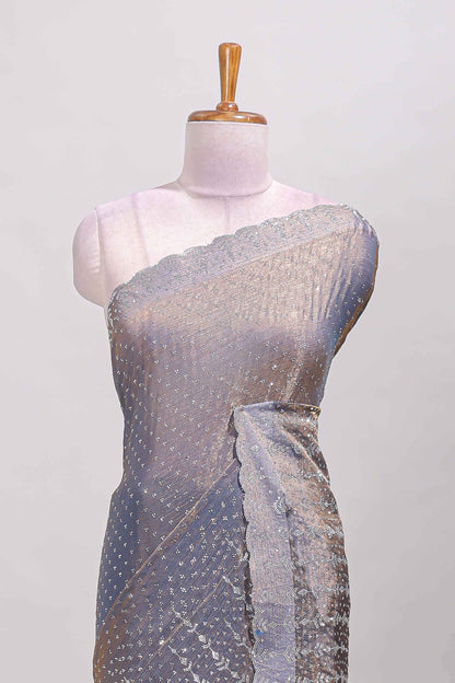Grey festive designer saree