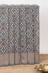 Grey geometric zari weaving Kota cotton saree