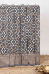Grey geometric zari weaving Kota cotton saree