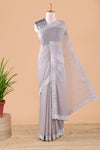 Grey georgette space silk stone saree