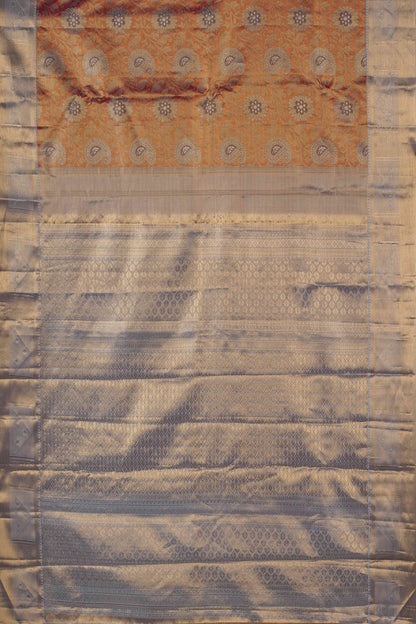 Grey jacquard woven silk saree
